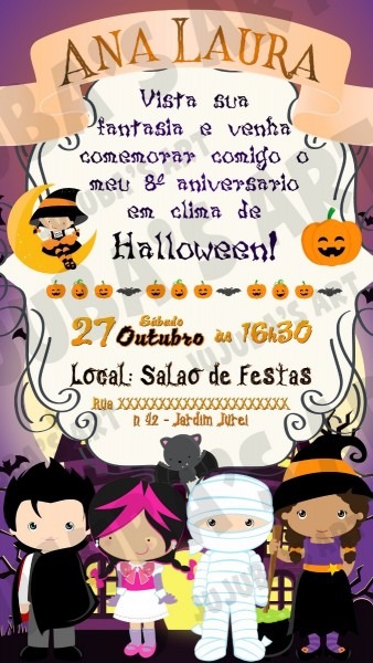 Convite digital halloween dia das bruxas festa à fantasia 2 Convite digital halloween dia das bruxas festa à fantasia 2