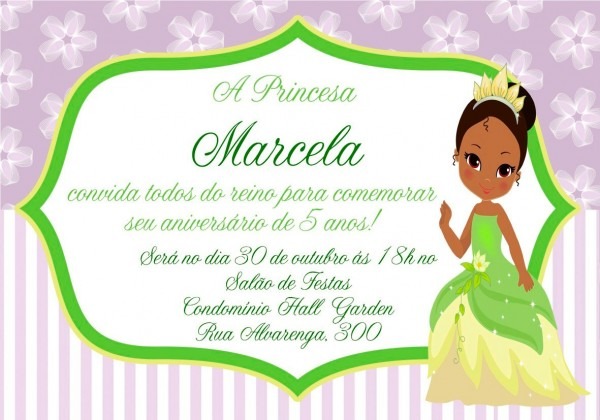 Convite digital personalizado a princesa e o sapo