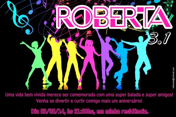 Convite e tag digital balada neon no elo7