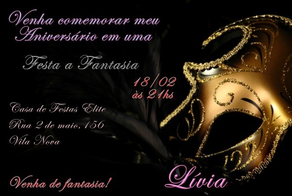 Convite festa a fantasia digital
