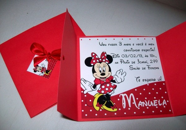 Convite minnie vermelha no elo7 Convite minnie vermelha no elo7