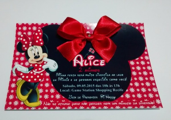 Convite minnie vermelha no elo7 Convite minnie vermelha no elo7