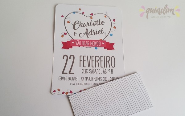 Convite noivado mod charlotte no elo7 Convite noivado mod charlotte no elo7