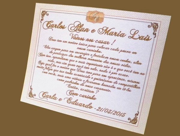 Convite padrinhos 17,5x14,5cm layout 23 no elo7 Convite padrinhos 17,5x14,5cm layout 23 no elo7