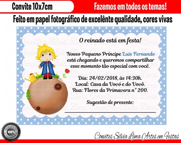 Convite pequeno prÃncipe chá de bebê no elo7 Convite pequeno prÃncipe chá de bebê no elo7