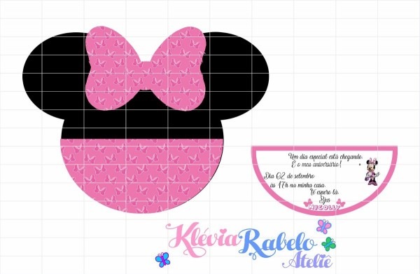 Convite personalizado minnie rosa (para imprimir em casa)