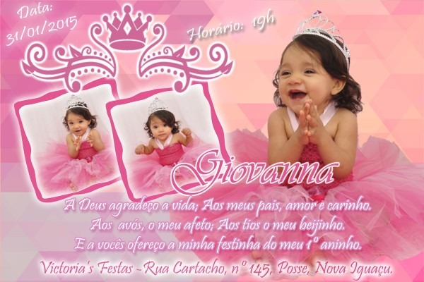 Convite princesa real no elo7 Convite princesa real no elo7