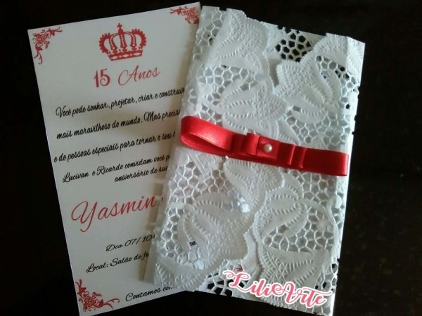 Convite rendado doilie no elo7 Convite rendado doilie no elo7