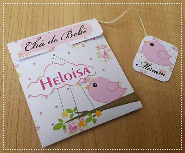 Convite sachê de chá Convite sachê de chá