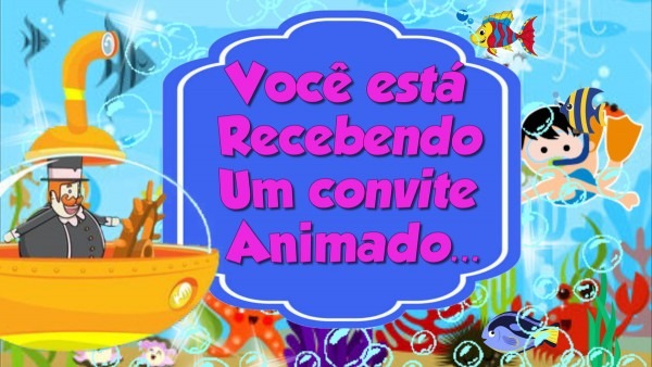 Convite virtual animado fundo do mar para whatsapp no elo7