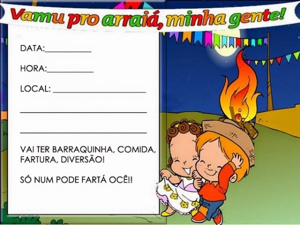 Atividades jardim 7 modelos de convites de festa junina coloridos Atividades jardim 7 modelos de convites de festa junina coloridos