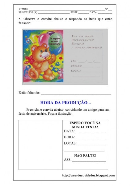 Entre o passado e o futuro estudo com gÃnero textual convite Entre o passado e o futuro estudo com gÃnero textual convite