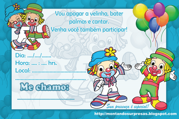 Convites de aniversário do patati patatá prontos para imprimir Convites de aniversário do patati patatá prontos para imprimir