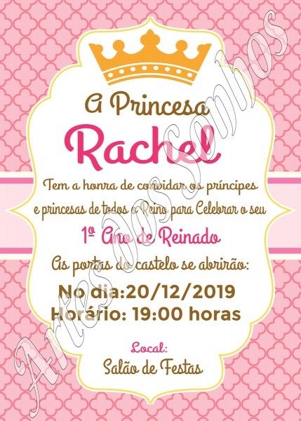 PromoÃÃo convites realeza coroa princesa no elo7