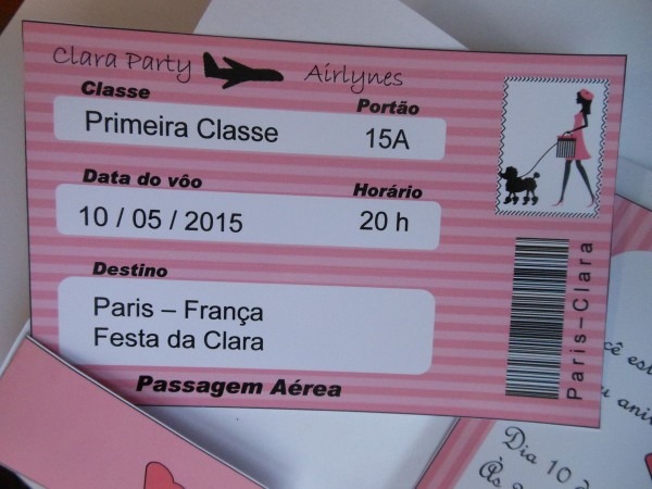 Convite passaporte paris, medida da capa 10 x 15 cm fechada Convite passaporte paris, medida da capa 10 x 15 cm fechada