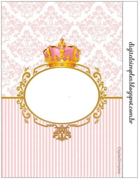 Convites digitais simples  kit personalizado tema  coroa rosa