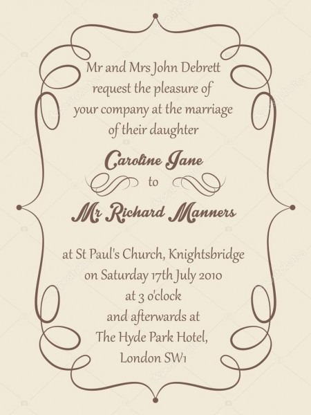 Quadro de vinheta em fundo creme para um convite de casamento Quadro de vinheta em fundo creme para um convite de casamento