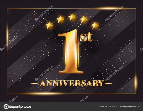 1 ano aniversÃ¡rio comemoraÃ§Ã£o logo vector  1 Âº aniversÃ¡rio ouro