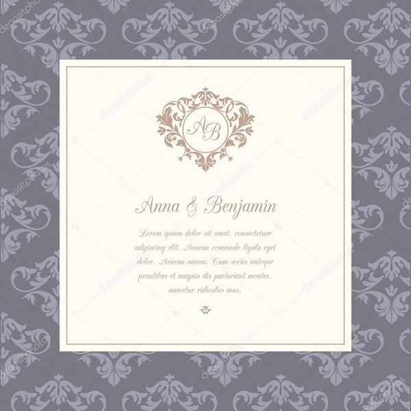 Convite de casamento com monograma â vetor de stock Convite de casamento com monograma â vetor de stock