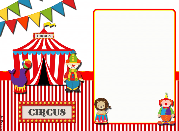 Convites digitais simples  kit de personalizados tema  circo  para