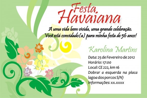Tag; como fazer convite festa havaiana Tag; como fazer convite festa havaiana