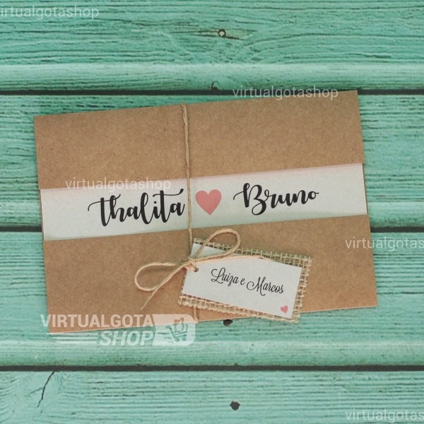 Kit 90 convites de casamento rÃºstico floral chÃ¡cara
