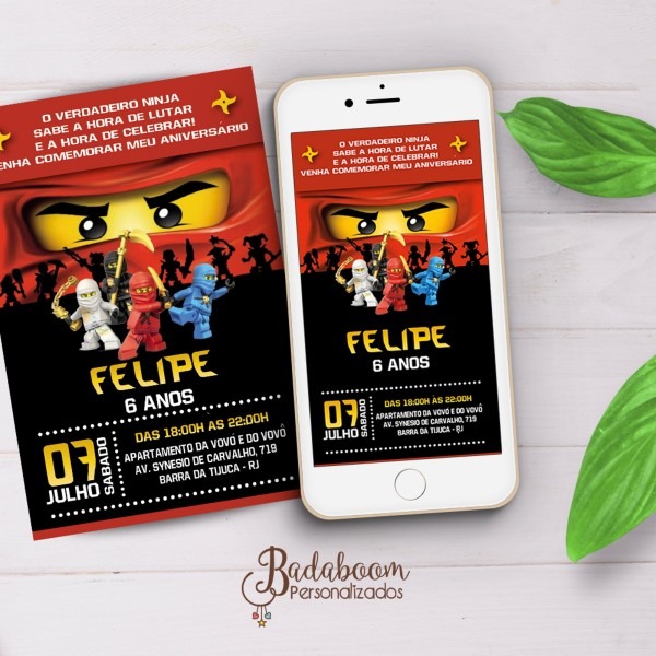 Kit convite ninjago i no elo7 Kit convite ninjago i no elo7