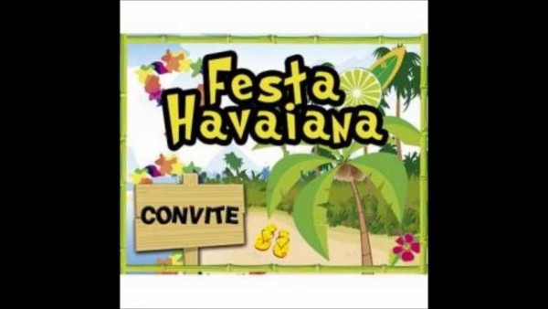 Convite da festa havaiana da umadex Convite da festa havaiana da umadex