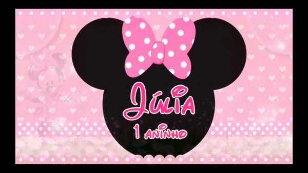 Convite animado minnie rosa da júlia 1 ano Convite animado minnie rosa da júlia 1 ano