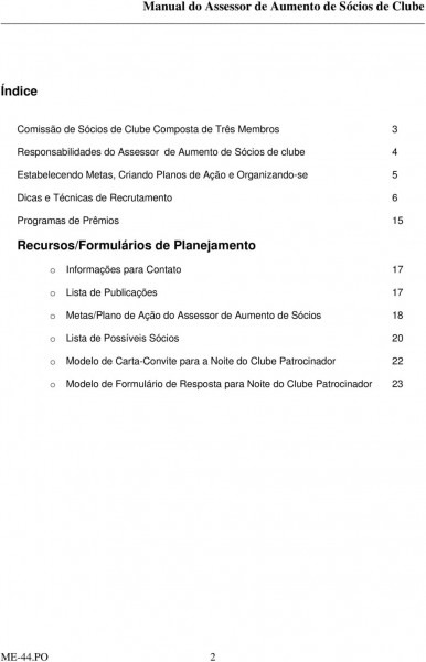 Manual do assessor de aumento de sócios de clube Manual do assessor de aumento de sócios de clube