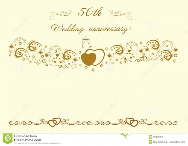 50th convite do aniversário de casamento dourado vetor editável 50th convite do aniversário de casamento dourado vetor editável