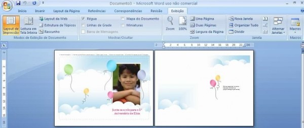 Tag; como fazer um convite de aniversario com foto no word