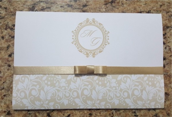 10 convites barato 14 x 21 cm  com fita cetim laÃ§o chanel