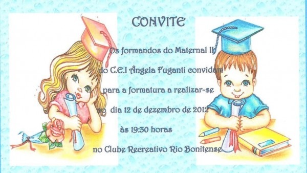 Modelos de convites formatura infantil Modelos de convites formatura infantil