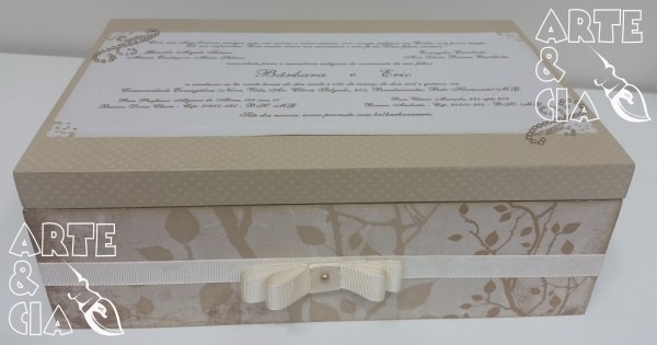 Caixa convite de casamento decoupage e scrapbook Caixa convite de casamento decoupage e scrapbook