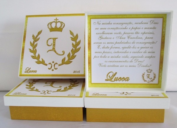 3 caixas convite para padrinhos de batismo   batizado