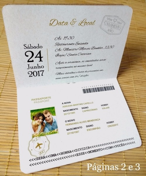 Convites casamento criativos passaporte Convites casamento criativos passaporte