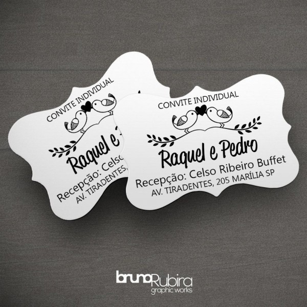 Convite individual modelo classic para casamento Convite individual modelo classic para casamento