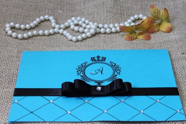 70 convites 15 anos azul tiffany + 70 individuais