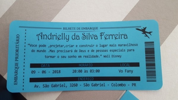 70 convites 15 anos criativo passagem aÃ©rea tiffany   preto