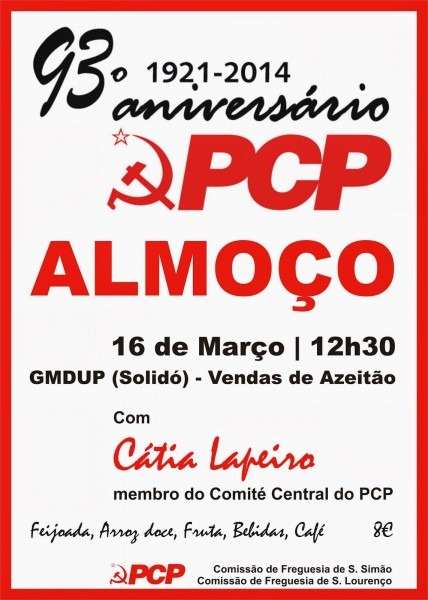 Cravo vermelho almoço de aniversário pcp Cravo vermelho almoço de aniversário pcp