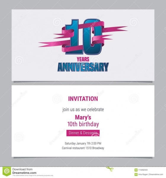10 anos de convite do aniversário à ilustração do vetor da 10 anos de convite do aniversário à ilustração do vetor da