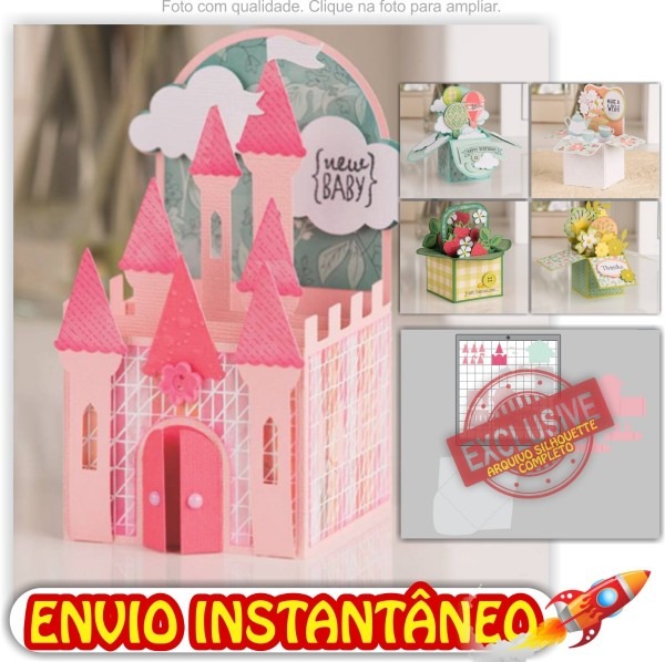 Arquivo de corte 5 convite box princesa, jardim encantado +3 Arquivo de corte 5 convite box princesa, jardim encantado +3