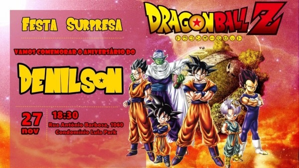 Arte convite digital dragon ball z