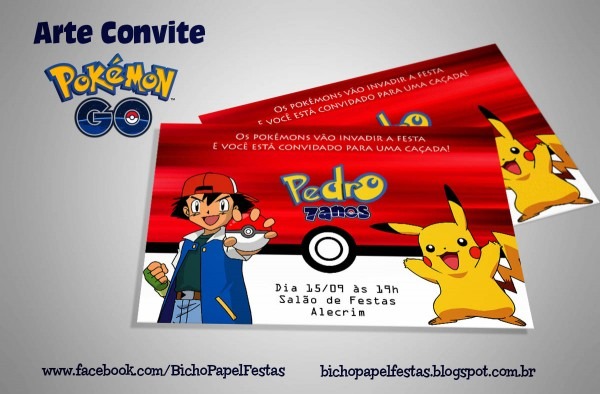 Bicho papel arte convite pokémon go Bicho papel arte convite pokémon go