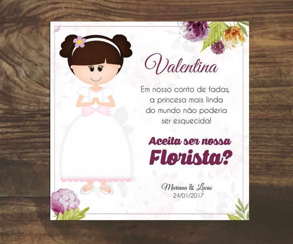 Arte digital convite daminha florista no elo7 Arte digital convite daminha florista no elo7