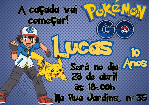 Arte digital convite pokemon go no elo7 Arte digital convite pokemon go no elo7