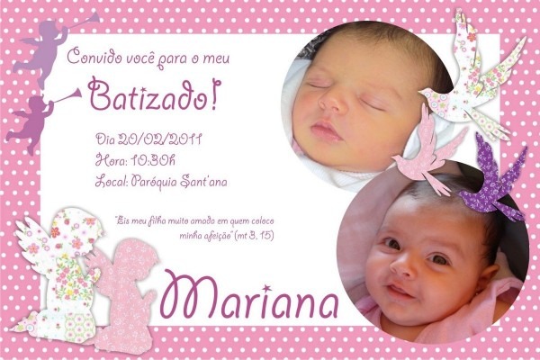 Arte para convites batizados frete gratis promoÃ§Ã£o