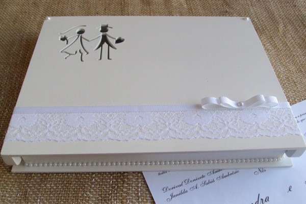 Caixa convite de casamento rendada no elo7 Caixa convite de casamento rendada no elo7