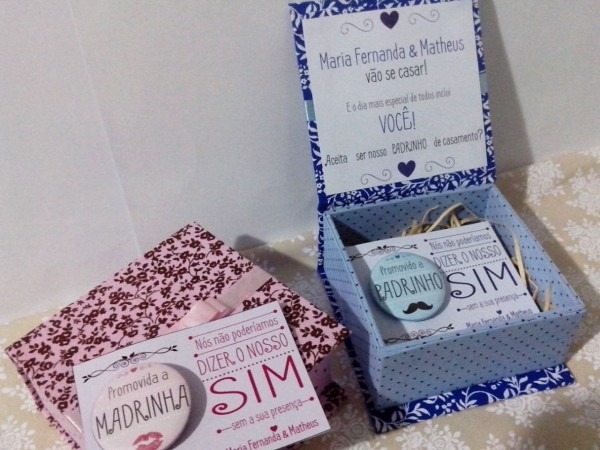 Caixa convite madrinha ou padrinho no elo7 Caixa convite madrinha ou padrinho no elo7